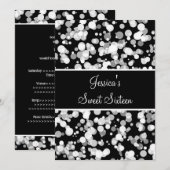 Sweet 16 Bubbles Grey Black & White Kaart (Voorkant / Achterkant)