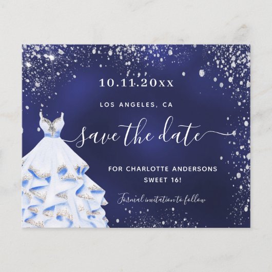 Sweet 16 budget voor blauwe jachtkleding, behalve flyer (Voorkant)