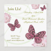 Sweet 16 Butterfly en Daisy Invitation Card Kaart (Achterkant)
