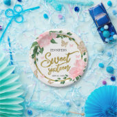 Sweet 16 Butterflys Roze Blush Gown Papieren Bordje (Feest)