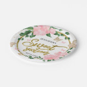 Sweet 16 Butterflys Roze Blush Gown Papieren Bordje (Gekanteld)