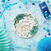 Sweet 16 Butterflys Smaragd Groene Jurk Papieren Bordje (Feest)