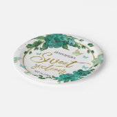 Sweet 16 Butterflys Smaragd Groene Jurk Papieren Bordje (Gekanteld)