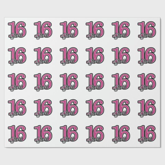 Sweet 16 cadeaupapier (Vlak)