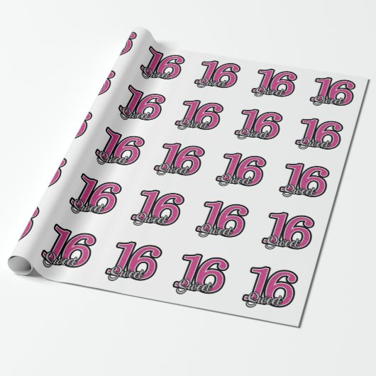 Sweet 16 cadeaupapier (Uitgerold)