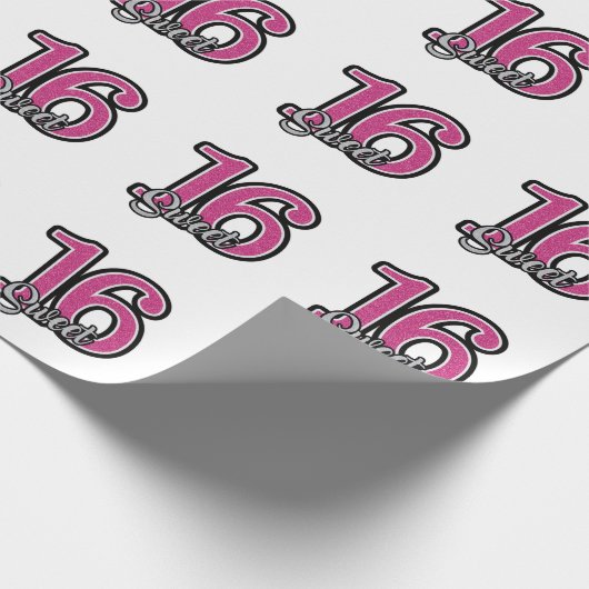 Sweet 16 cadeaupapier (Hoek)