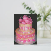 Sweet 16 Cake Afbeelding Kaart (Staand voorkant)