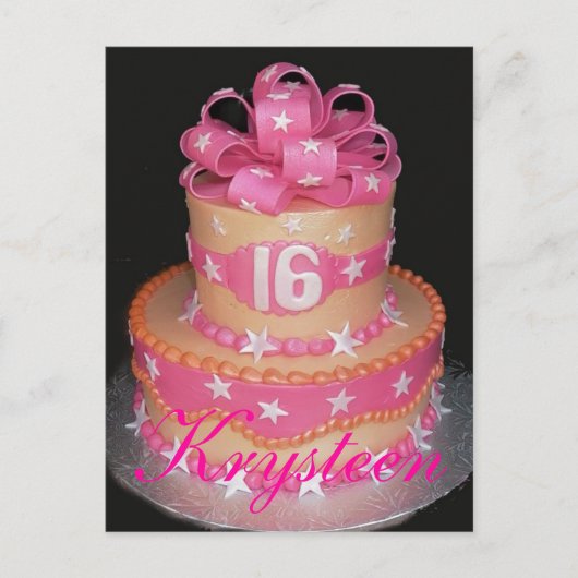 Sweet 16 Cake Afbeelding Kaart (Voorkant)