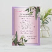Sweet 16 calla lily verjaardagsuitnodiging kaart (Staand voorkant)