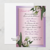 Sweet 16 calla lily verjaardagsuitnodiging kaart (Voorkant / Achterkant)
