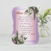 Sweet 16 calla lily verjaardagsuitnodiging kaart (Staand voorkant)