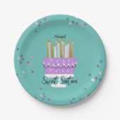 Sweet 16 Candles en Cake Paper Bord (Voorkant)