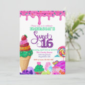 Sweet 16, Candyland, Snoep Sweets donut Kaart (Staand voorkant)
