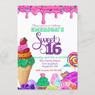 Sweet 16, Candyland, Snoep Sweets donut Kaart