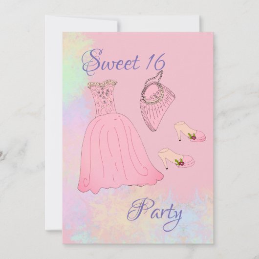 Sweet 16 Celebrating party Kaart (Voorkant)