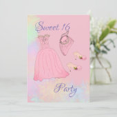 Sweet 16 Celebrating party Kaart (Staand voorkant)