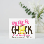 Sweet 16 Chick 3 Briefkaart (Staand voorkant)