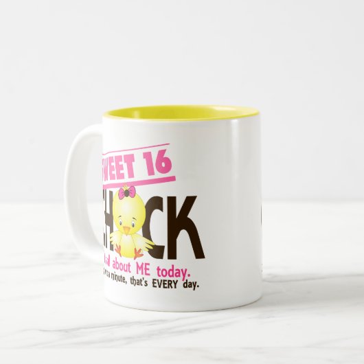 Sweet 16 Chick 3 Tweekleurige Koffiemok (Voorkant links)