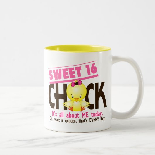 Sweet 16 Chick 3 Tweekleurige Koffiemok (Rechts)