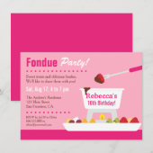 Sweet 16 Chocolate Fondue Verjaardagsfeest Kaart (Voorkant / Achterkant)