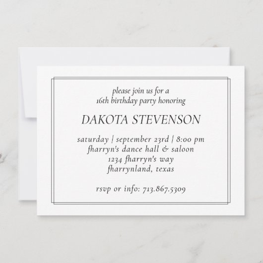 Sweet 16 | Classic Red and White Grunge Waterverf Kaart (Achterkant)