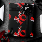 Sweet 16 | Classic Red en Black Grunge Waterverf Cadeaupapier