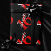 Sweet 16 | Classic Red en Black Grunge Waterverf Cadeaupapier