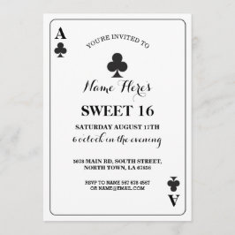 Sweet 16 Clubs Spelen Kaart Vegas Verjaardag Aas