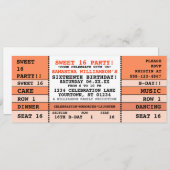 Sweet 16 Concert Ticket Kaart (Voorkant / Achterkant)