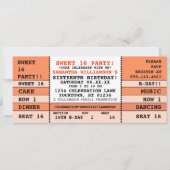 Sweet 16 Concert Ticket Kaart (Voorkant)