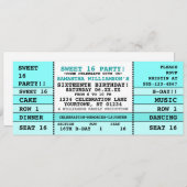 Sweet 16 Concert Ticket Kaart (Voorkant / Achterkant)