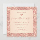 Sweet 16 Coral Pink Faux Glitter Verjaardagsfeestj Kaart (Achterkant)
