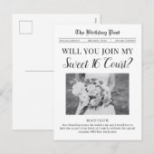 Sweet 16 Court Proposal Newspaper Briefkaart (Voorkant / Achterkant)