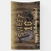 Sweet 16 Cowgirl Rustic Barn Wood Western Birthday Spandoek (Verticaal)