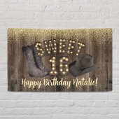 Sweet 16 Cowgirl Rustic Barn Wood Western Birthday Spandoek