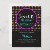 Sweet 16 Crazy Beam Neon Glow in the Dark Party Kaart (Voorkant)