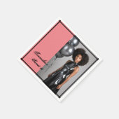 Sweet 16 Custom Photo Napkin – Roze & Zwart Servet (Hoek)