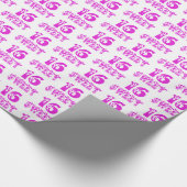 Sweet 16 Cute Floral Hot Pink Typografie Cadeaupapier (Hoek)