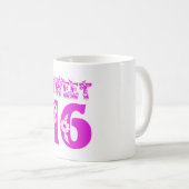 Sweet 16 Cute Floral Typography Hot Pink Text Koffiemok (Voorkant rechts)