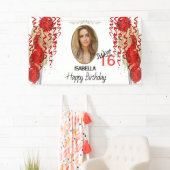 Sweet 16-dag - Rode ballonbanner Spandoek (Insitu)