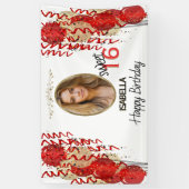 Sweet 16-dag - Rode ballonbanner Spandoek (Verticaal)