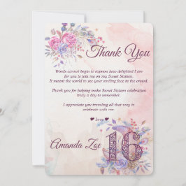 Sweet 16 Dank je kaart