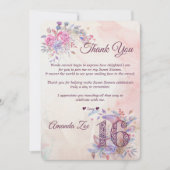 Sweet 16 Dank je kaart (Voorkant)