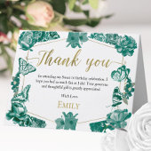 Sweet 16 Dank u kaart vlinder smaragd groen