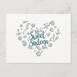 SWEET 16 de Uitnodiging van de Beach Partij sparen