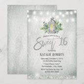 Sweet 16 de Witte Rustic Lights van het Koord van Kaart (Voorkant / Achterkant)