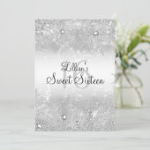 Sweet 16 Diamond Snowflake Winter Wonderland Kaart (Staand voorkant)