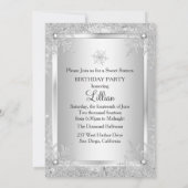 Sweet 16 Diamond Snowflake Winter Wonderland Kaart (Achterkant)