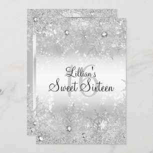 Sweet 16 Diamond Snowflake Winter Wonderland Kaart
