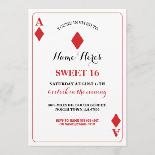Sweet 16 Diamonds spelkaart Vegas Birthday Ace Kaart